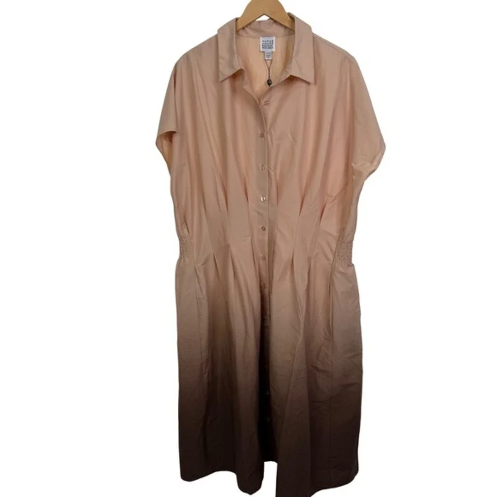 Mark & James Badgley Mischka Batwing Ombre Shirt Dress Size 1X NWT - Picture 2 of 8